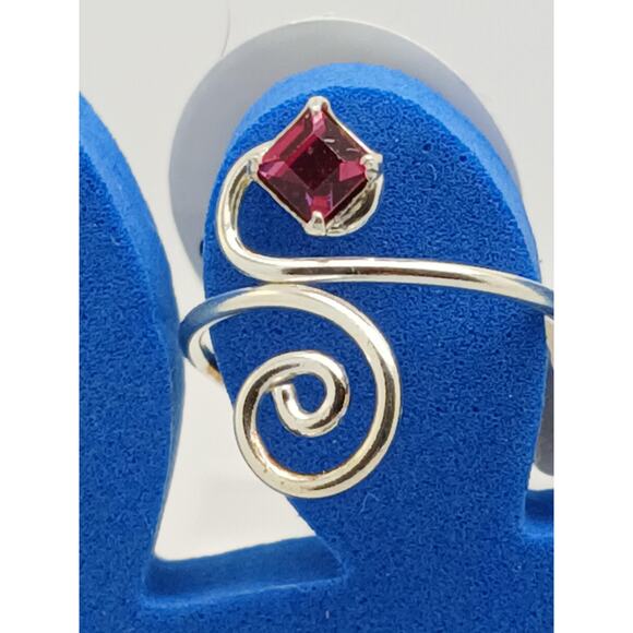 Sexy Pink Crystal Rhinestone Toe Ring Adjustable Size Sterling Silver Gift Boxed - Picture 8 of 9
